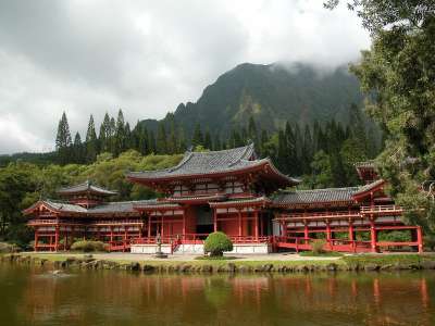 寺庙 夏威夷 树木 结构 建造 地标 城市 历史性 架构设计