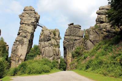 Externsteine 砂岩 条顿堡森林 岩石 神秘 岩石形成