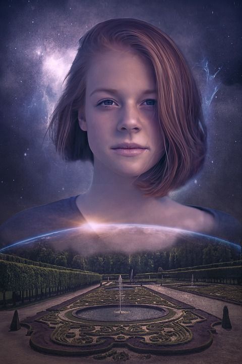 肖像 幻想 幻想肖像 女士 女孩 年轻 美丽 科幻 源头 树木