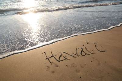 夏威夷 海 海滩 明信片 问候卡 节日贺卡 沙 刻字 日落