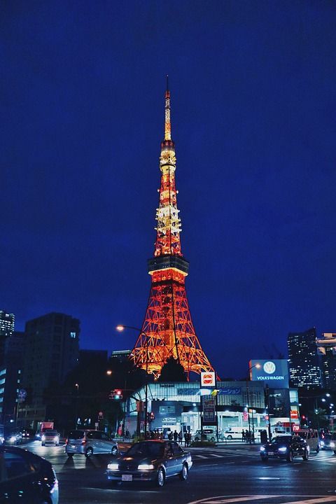 Japan Tokyo Tower Night 日本 塔 天际线