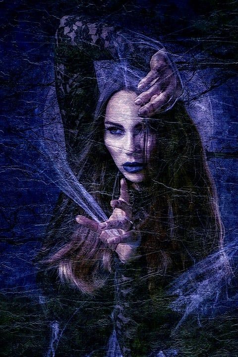 女士 幻想 蜘蛛网 模型 肖像 时尚 化妆品 绘画