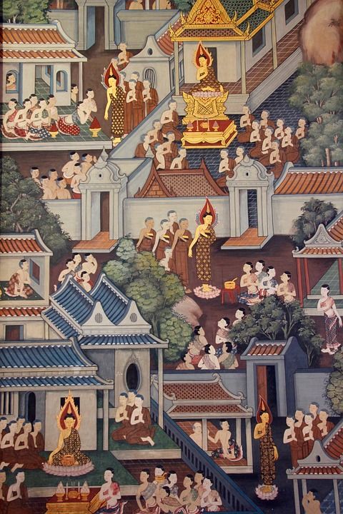 绘画 艺术 寺庙 泰国 壁画 佛教 故事