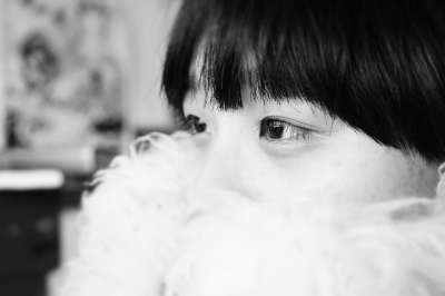 人物 美女 眼睛 黑白