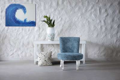 屋内咖啡 室内设计 墙 家具 绘画 海浪 海 装饰 丙烯酸浇注