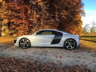 奥迪 R8 运动的 跑车 超级跑车 汽车 背景 V10 苦的