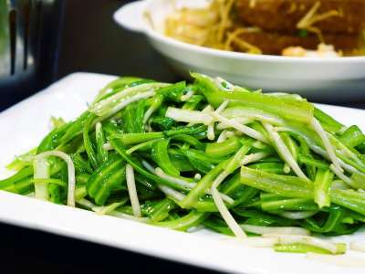 青龙蔬菜 青龙菜 豆芽 蔬菜 煸炒 绿色 中国人 餐厅 东方的