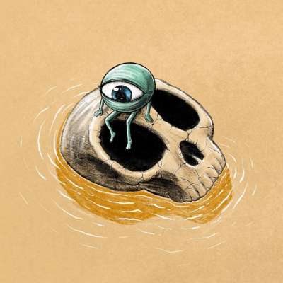 眼球 颅骨 超现实的 死亡 幻想 漫画 绘画 创造力 沉 呼唤