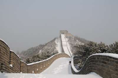 冬季 雪 大自然 天空 旅游 中国 中国长城 八达岭长城 长城