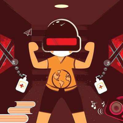 自我隔离 社会疏远 魔法的隔离 留在家里安全 享受优质的时间 手术口罩