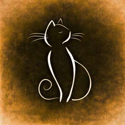猫 画画 动物 图片 乐趣 数字 黄色 抽象的