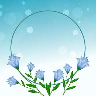 背景 围框 鲜花 蓝花 问候卡 节日
