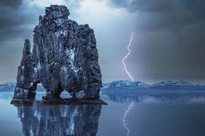 岩石形成 海滩 风暴 景观 海 幻想