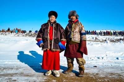 男人 冬天 生活方式 户外 雪 衣服 传统的 蒙 游牧的