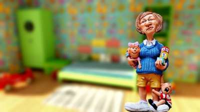 保姆 儿童护理员 孩子们的房间 幼儿园老师 构建基块 玩 孩子