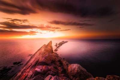 西班牙 海 海洋 岩石 石头 巨石 天空 云 颜色 美丽的