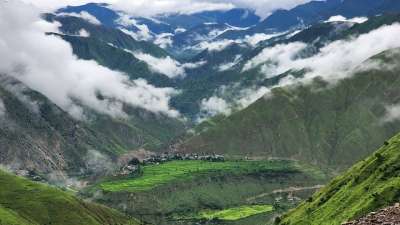尼泊尔 山 景观 徒步旅行 自然
