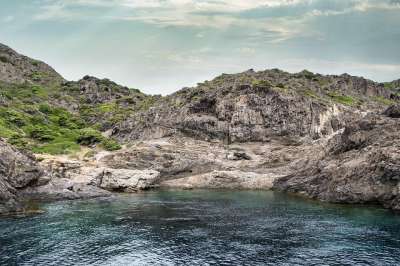 海 山 植被 反射 开普克勒斯 布拉瓦海岸 西班牙 景观
