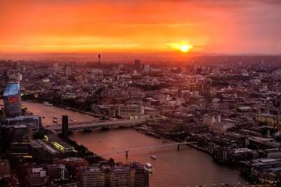 伦敦 天际线 日落 河 建筑物 碎片 地标 城市景观 英国