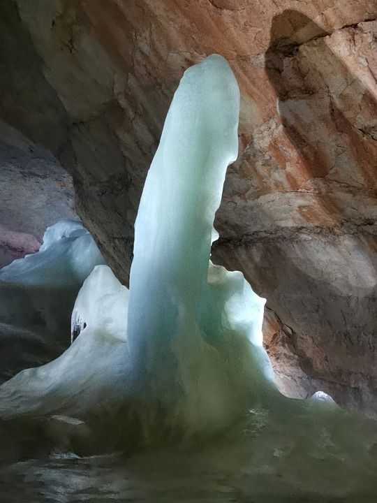 冰川 冰 洞穴 冰洞 寒冷的 自然 水 冬天 冻结