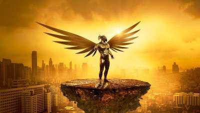 幻想 天使 金的 城市 光 情绪 气氛 数字 翅膀 神秘