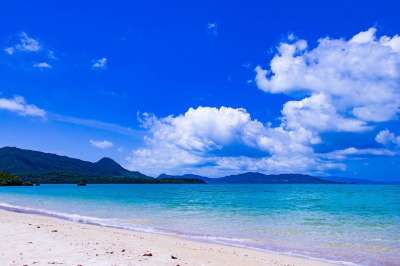 冲绳 海 日本 景观 天空 热带 石垣 蓝色 安静的 浅蓝