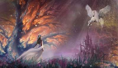 幻想 云 天空 神秘 梦 神奇 天堂 星星 天使 仙女 女性