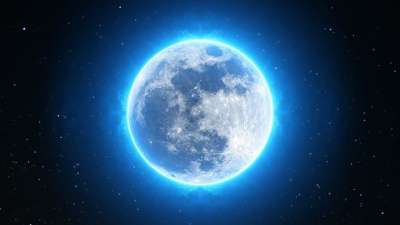 满月 月亮 满的 蓝色月光 夜晚 天空 黑暗的 空间 光 月光