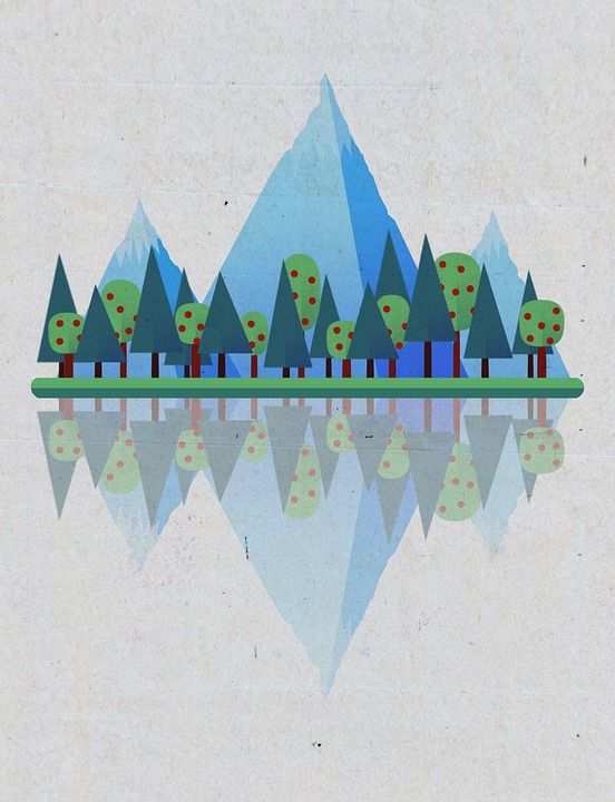 山 森林 树木 数字艺术 自然 反射 山 山 山 山 山