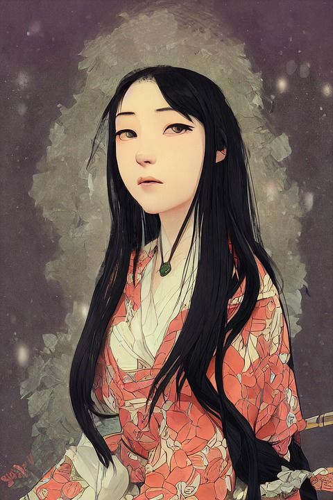 日本女人 绘画 艺术品 艺术 日本 文化 动画片 画画 上古