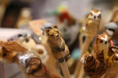 熊 猫头鹰 动物 铅笔 木制的 木头 有机的 设计 可爱的