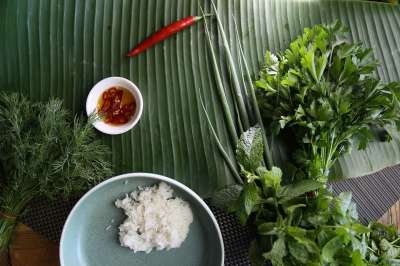 泰国成分 茉莉香米 泰国草药 泰式风格 香蕉叶 辣椒 背景