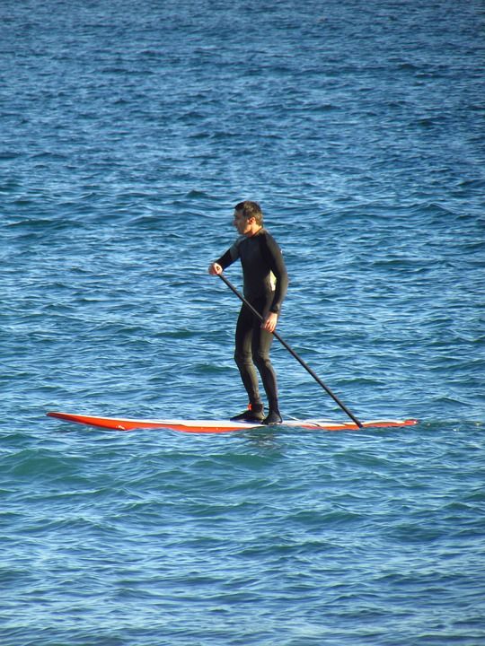 海 桨 冲浪 男人 水 蓝色的 运动 是 体育