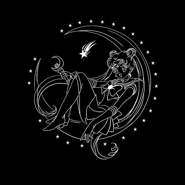 动漫, 漫画, 草图, 画画, 卡通片, 女孩, 战士, 水手服, 星星