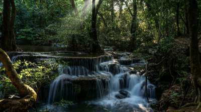 怀湄卡敏瀑布 北碧府 旅游景点