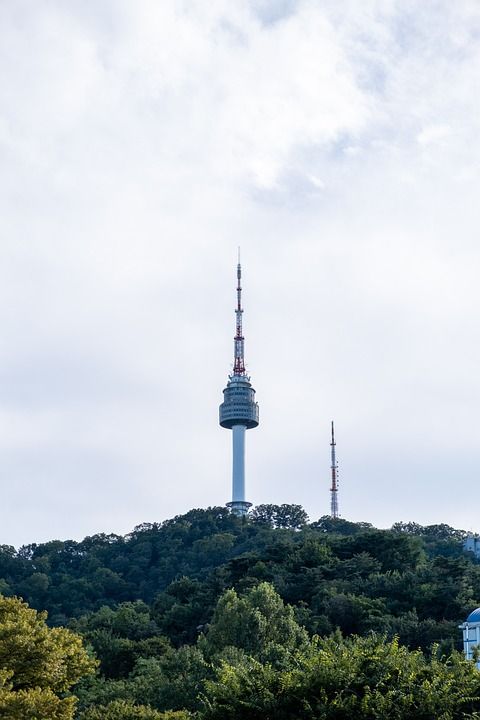 南山塔 汉城 山 地标 结构 韩国 大韩民国 南山 天空