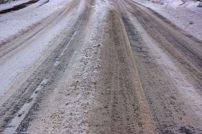 湿滑路面 雪 雪泥 冬天 路 路盐 车辙