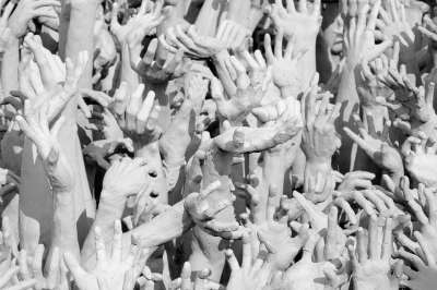 手 死亡 地狱 Wat Rong Khun 寺庙 泰国 白寺 清莱