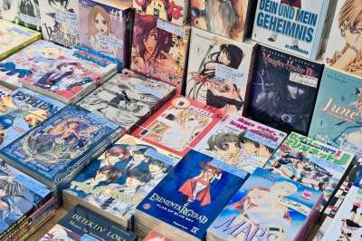 漫画 画的漫画 读 图纸 日本 销售 跳蚤市场 正站着