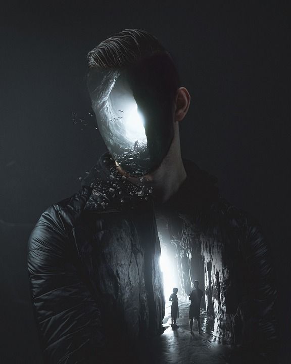 男子 人类 超现实主义 幻想 极好的 黑色的 背景 覆盖 想法