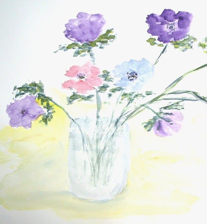 花 花瓶 鸵鸟 绘画 图片 艺术 作画 染 艺术的 艺术家