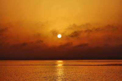 云 日落 太阳 日出 晚上 水 海滩 海 海洋 湖 天空