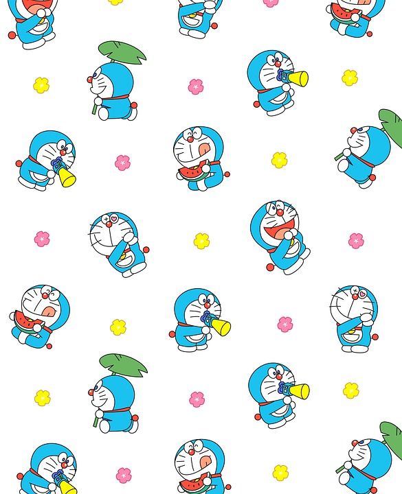 叮当 卡通片 背景 图案 漫画 动漫 特点 无缝的 装饰性的