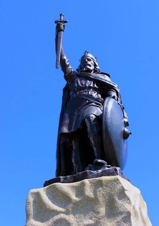 雕像 阿尔弗雷德 国王阿尔弗雷德 英国 王 温彻斯特 神话 中世纪