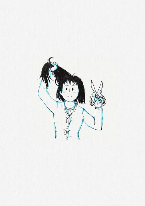 绘画 女孩 发型 理发 独立 生长