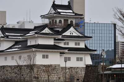 建造 城堡 富山城 日本 城市 北陆 中世纪 武士 大名