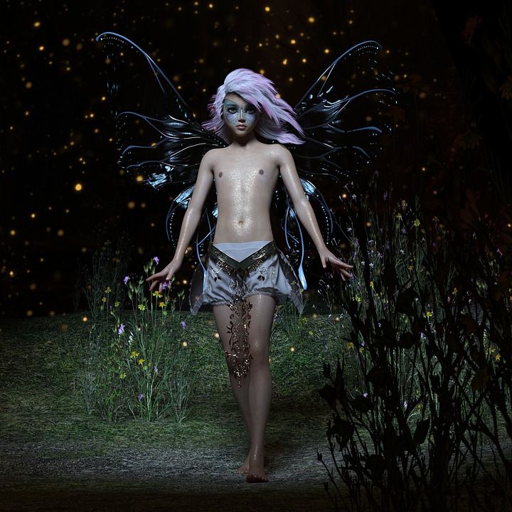 精灵, 蝴蝶翅膀, 童话, 仙女, 幻想, 神秘生物, 自然, 神秘, 魔术
