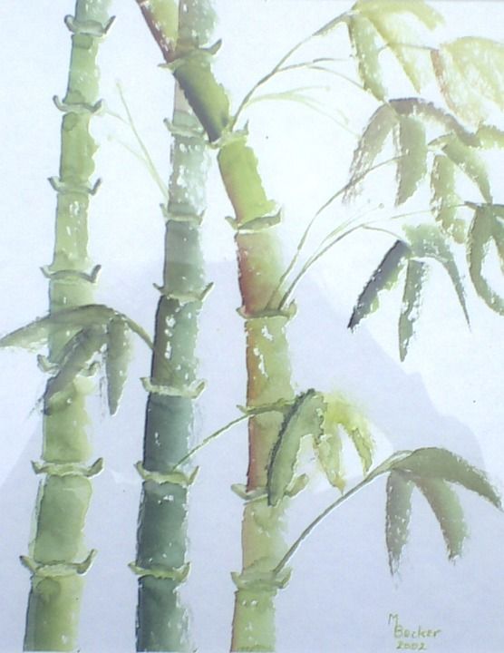 竹子 树叶 植物 绘画 图片 艺术 作画 染 艺术的 艺术家