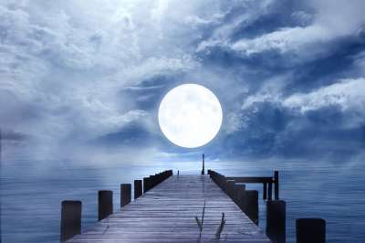 晚安 满月 月光 夜晚 月亮 情绪 夜空 网络 桥 水 发光