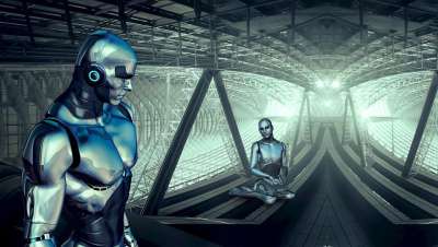 幻想 未来 Android 系统 金属的 男人 女士 现场